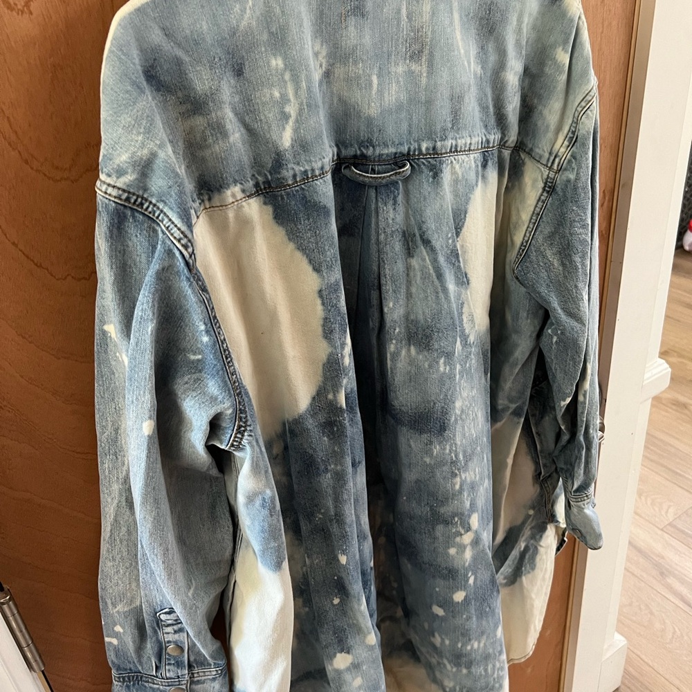 Free People distressed jean shirt